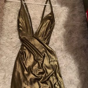 Metallic Gold Luxe sleeveless dress